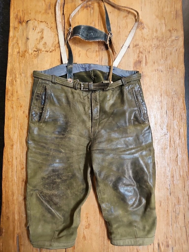 Echte handgemaakte lederhosen, Carnaval, Maat 42/44 (L), Djt@dejuistetoon.eu, Ophalen of Verzenden