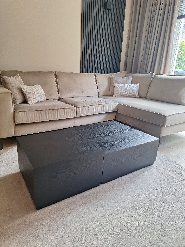 Zwarte salontafel, Huis en Inrichting, Tafels | Salontafels, Ophalen, Gebruikt, 50 tot 100 cm, 50 tot 100 cm