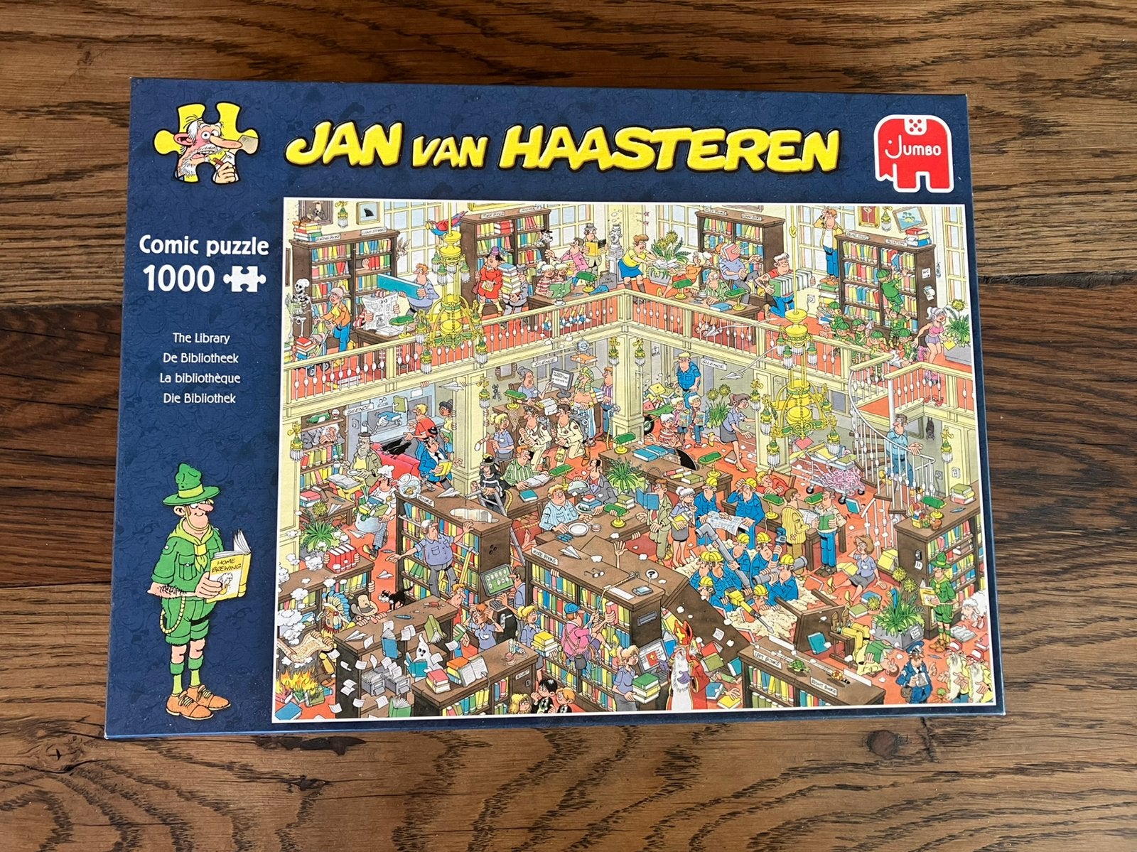 Jan van Haasteren legpuzzel: De Bibliotheek 1000st. compleet, Ophalen, 500 t/m 1500 stukjes, Gebruikt, Legpuzzel
