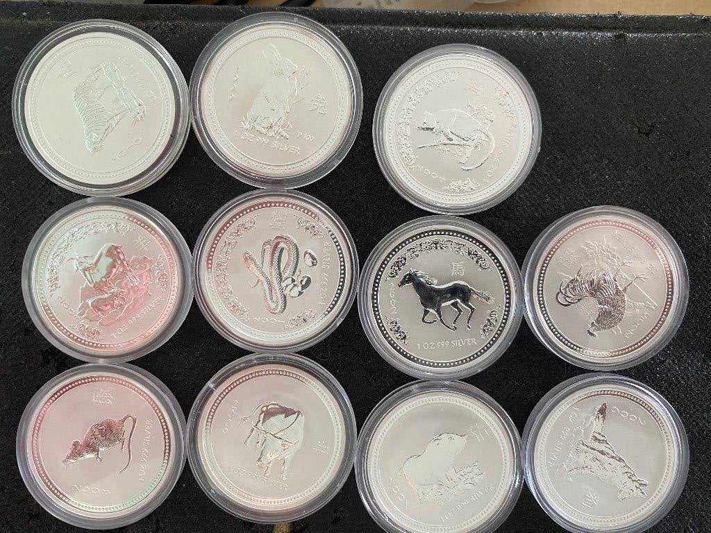 Lunar 1  1 oz, Ophalen of Verzenden, Setje, Zilver