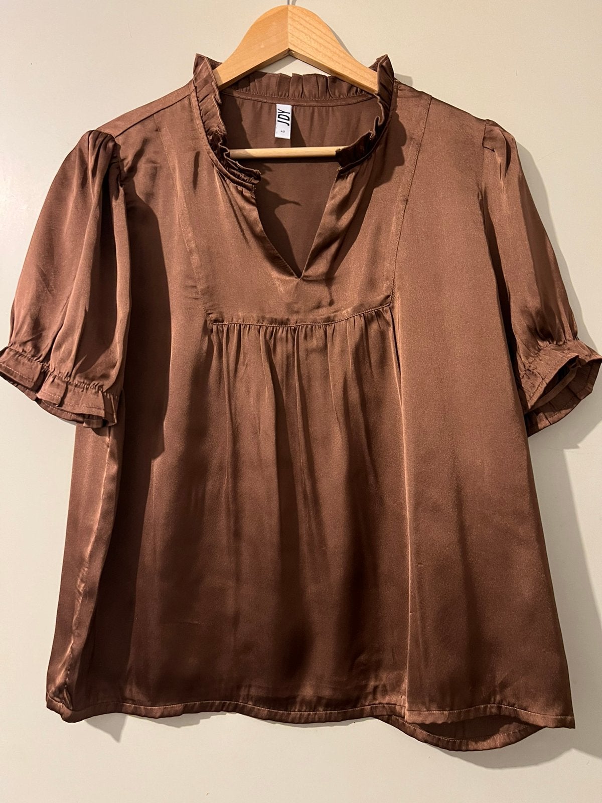 Bloes 42, Kleding | Dames, Blouses en Tunieken, Ophalen of Verzenden, Zo goed als nieuw, Maat 42/44 (L), Bruin