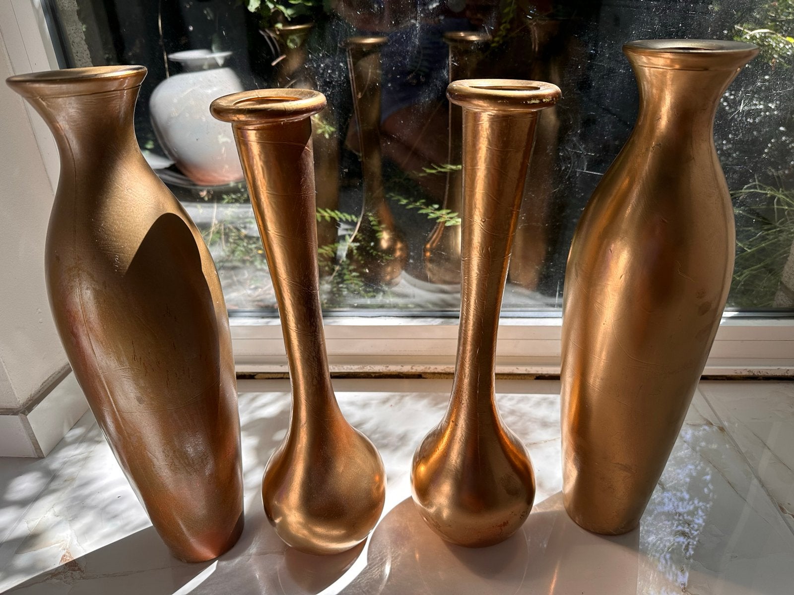 Set van 4 bronzen vazen - Decoratieve kunst, Ophalen