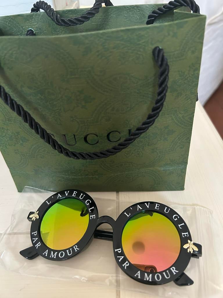 Nieuwe Gucci stijl zonnebril XS size, Overige merken, Zonnebril, Zwart, Nieuw