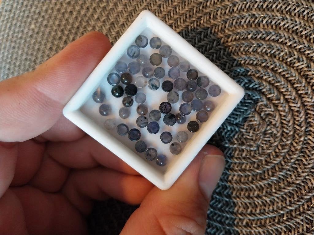 Mix van ioliet cabochons rond, Verzamelen, Mineralen en Fossielen, Ophalen of Verzenden