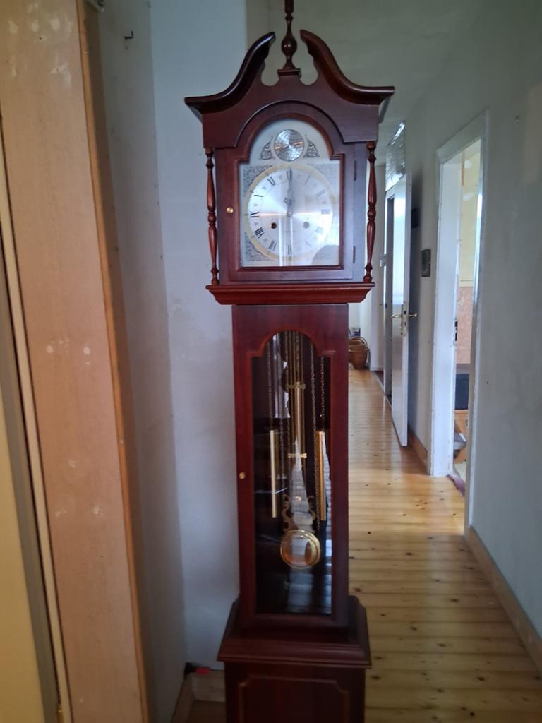 Klassieke staande klok - Tempus Fugit - 31 dagen uurwerk, Antiek en Kunst, Ophalen of Verzenden