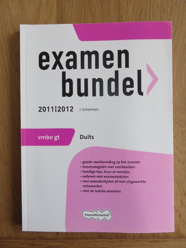 EXAMENBUNDEL DUITS VMBO 2011-2012 gt J. SCHOEMAN ZGAN, Ophalen of Verzenden, Zo goed als nieuw