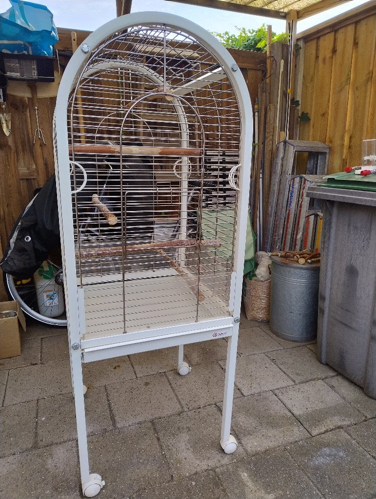 Voliere of papagaai kooi binnen en buiten verrijdbaar, Ophalen, Gebruikt, Metaal, Vogelkooi