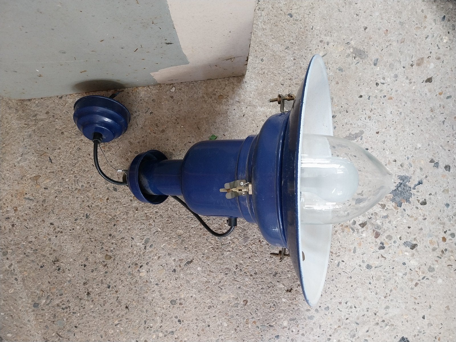 Vintage italiaanse Uccello Fisherman Lamp Blauw, Ophalen of Verzenden