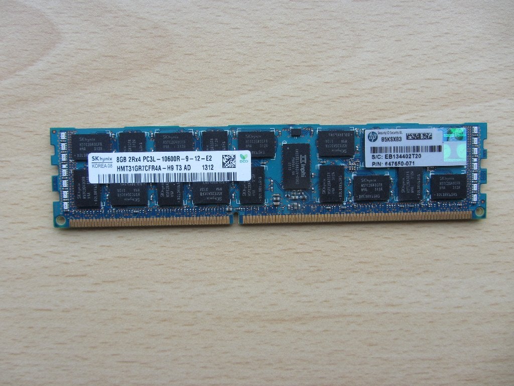 Hynix 8GB PC3-10600 DDR3-1333MHz ECC Registered CL9, 1333 MHz, Server, 8 GB, DDR3