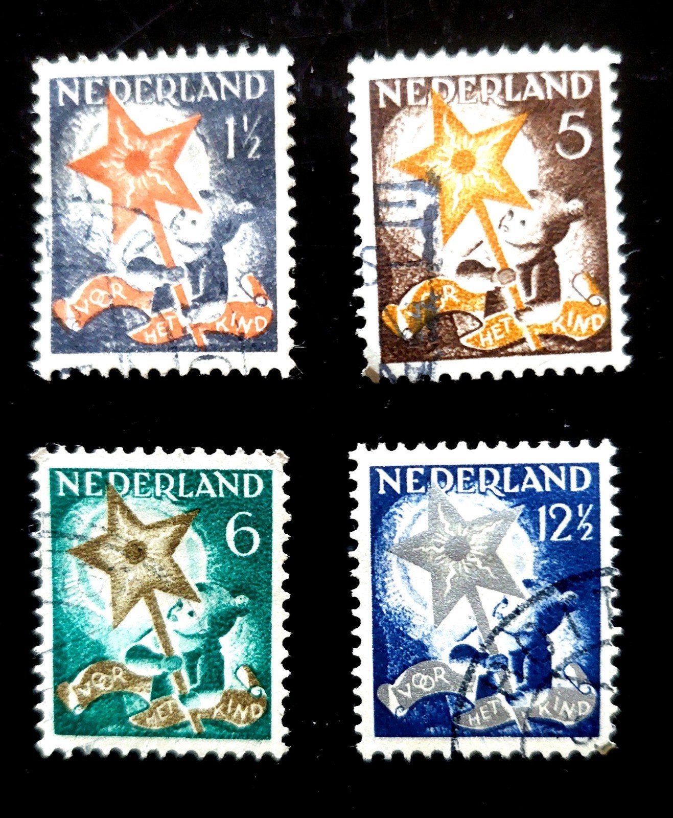Kinderzegels 1933 gebruikt., Postzegels en Munten, Postzegels | Nederland, Ophalen of Verzenden, T/m 1940, Gestempeld