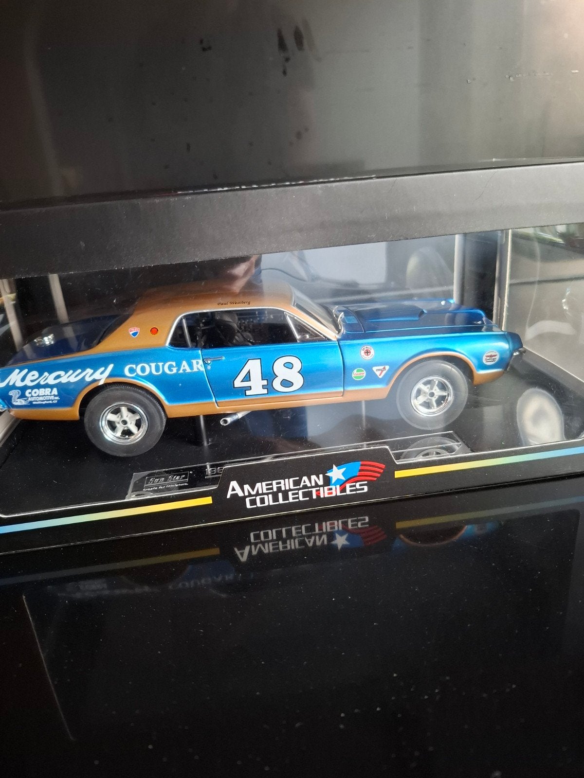 Sun Star 1:18 Mercury Cougar Racing Modelauto Paul Westberg, Ophalen of Verzenden, Zo goed als nieuw, Auto, Sun Star