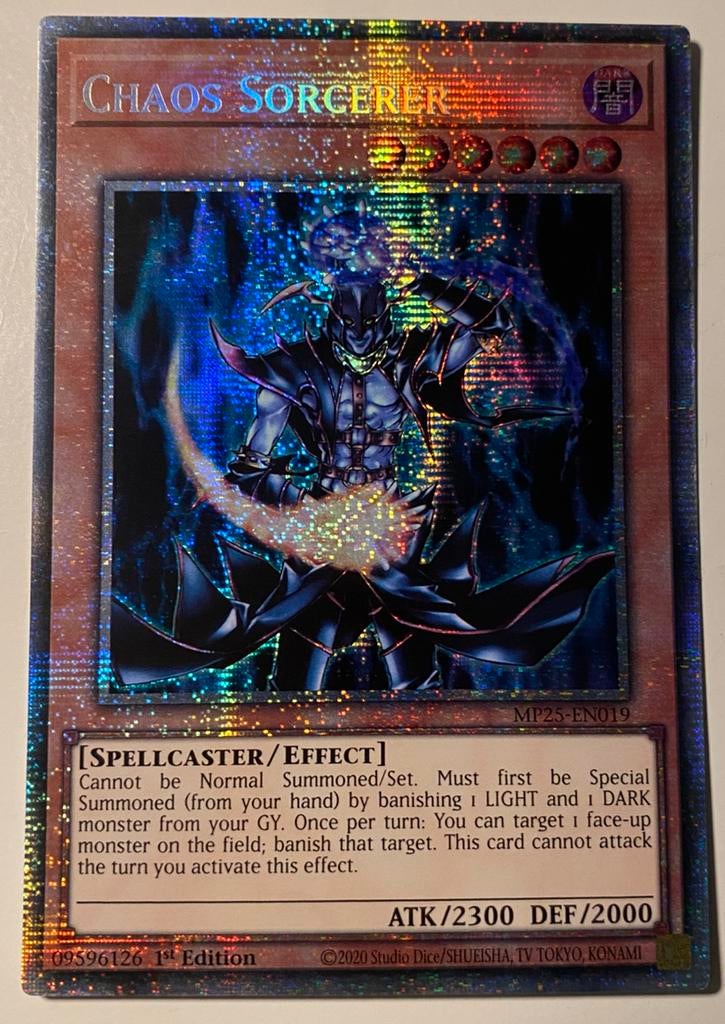 Yu-Gi-Oh! Chaos Sorcerer MP25 1st Ed Starlight Rare !, Ophalen of Verzenden, Zo goed als nieuw, Losse kaart, Foil