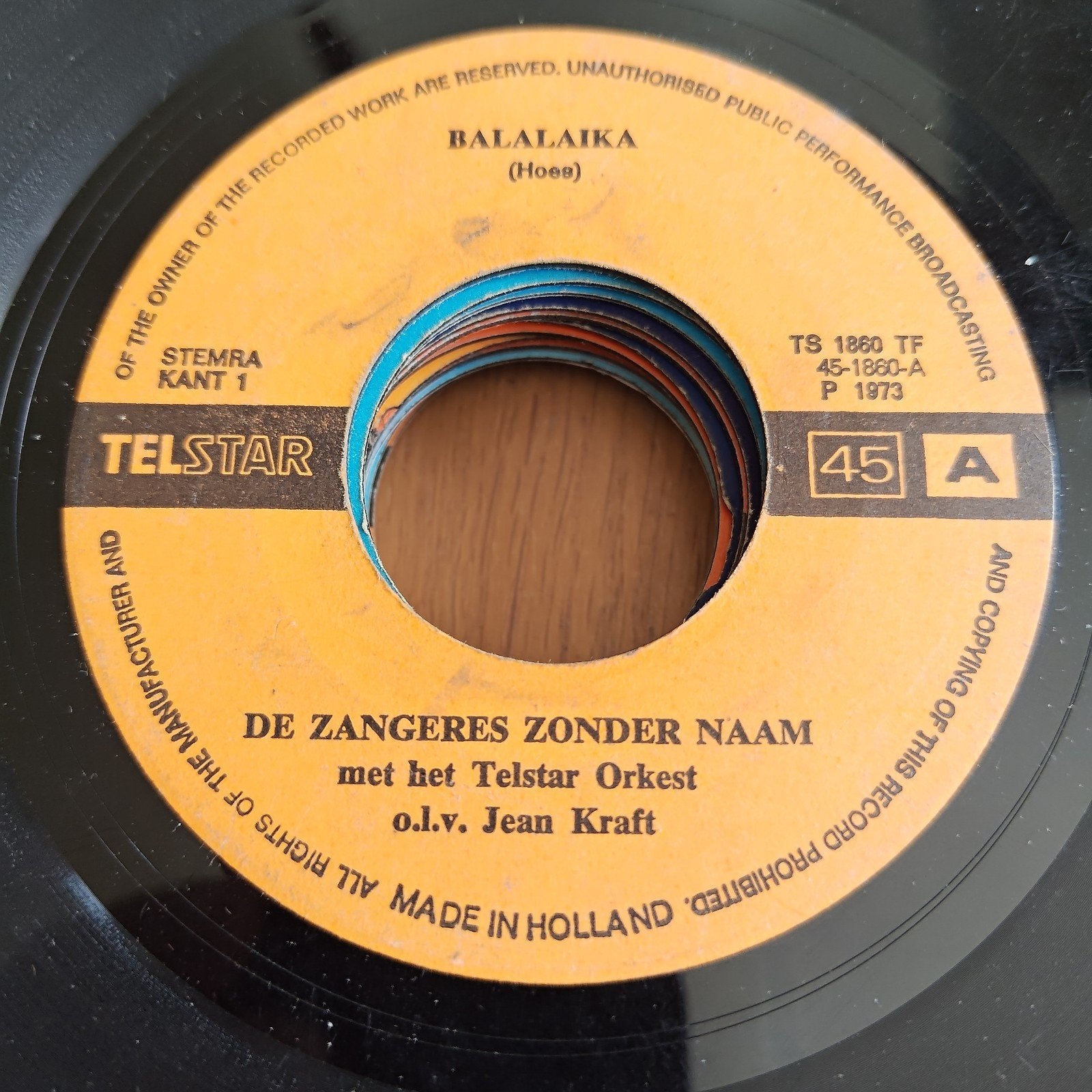 De Zangeres Zonder Naam Balalaika (1973) 7 inch single, Gebruikt, 7 inch, Ophalen of Verzenden, EP
