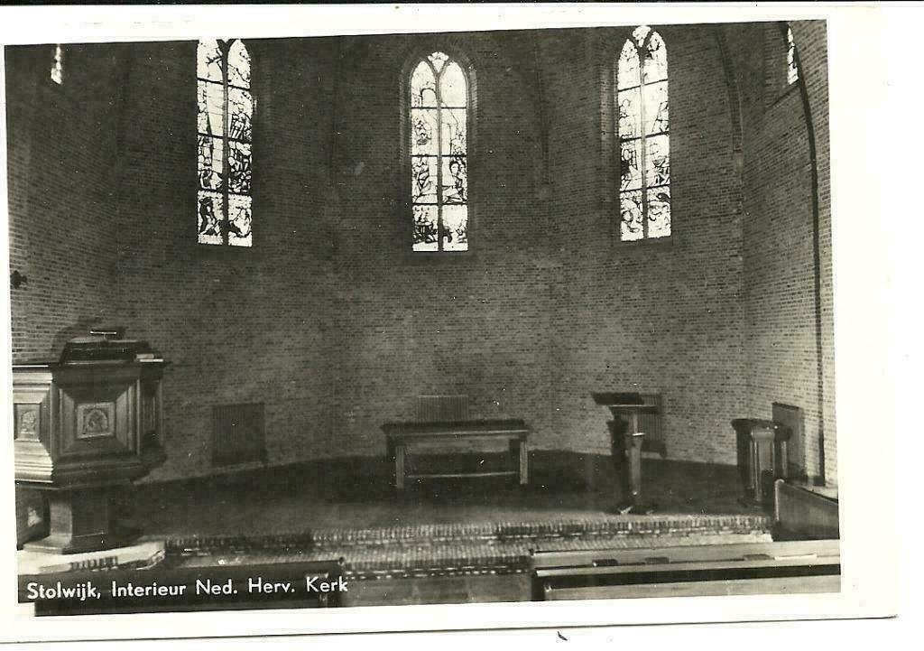 AK Stolwijk - Interieur N.H. Kerk, Verzenden, 1960 tot 1980, Gelopen, Zuid-Holland