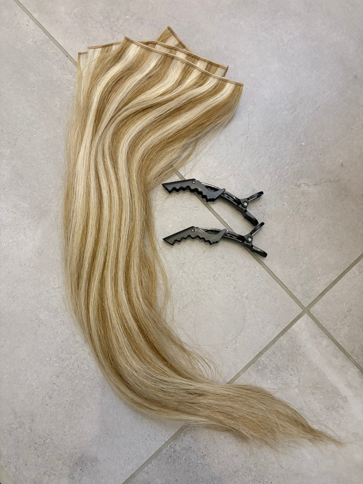 Human butterfly weft extensions, Ophalen of Verzenden, Zo goed als nieuw, Pruik of Haarverlenging