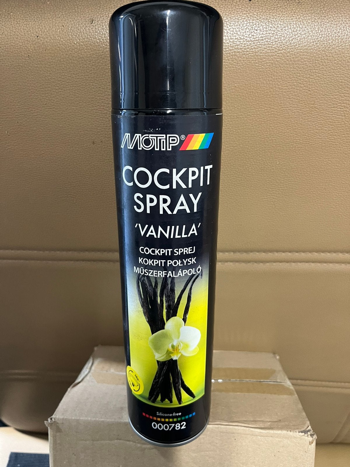 Partij motip cockpitspray vanilla 600 ml  50 stuks, Ophalen