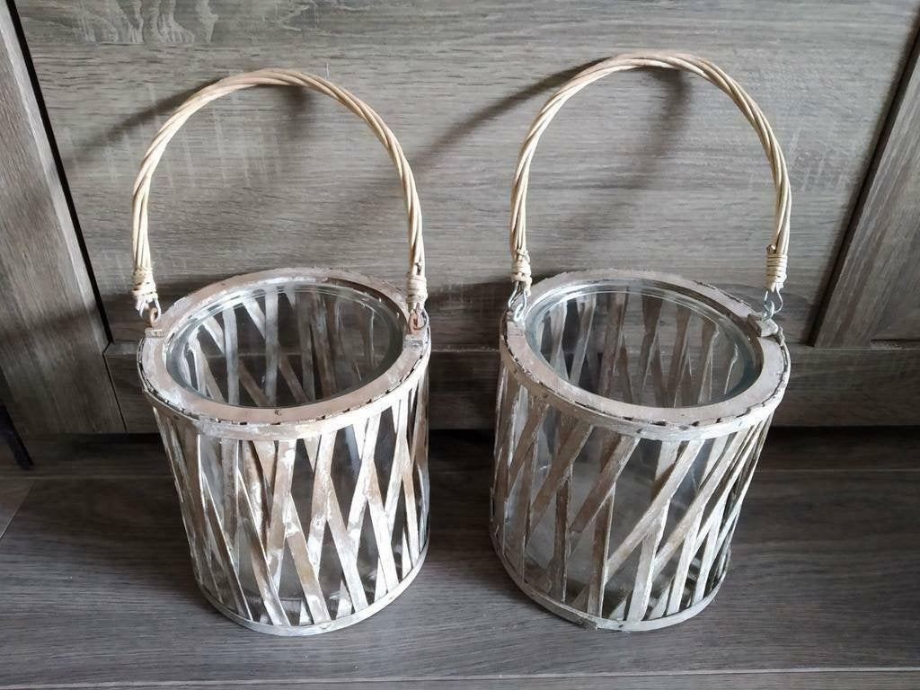 🕯️ Windlicht (2 stuks) 🕯️, 19 cm, Windlicht, Meerkleurig, Overige merken
