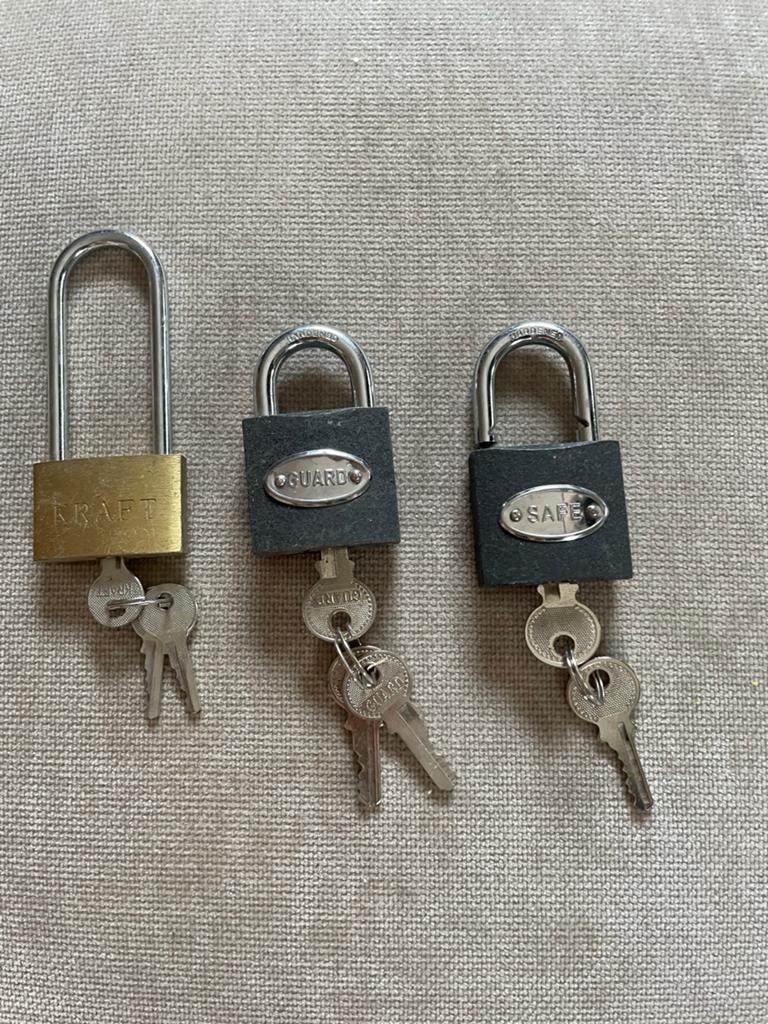 Hangsloten set: Kraft, Guard, Safe met sleutels, Ophalen of Verzenden, Gebruikt, Overige materialen, Slot