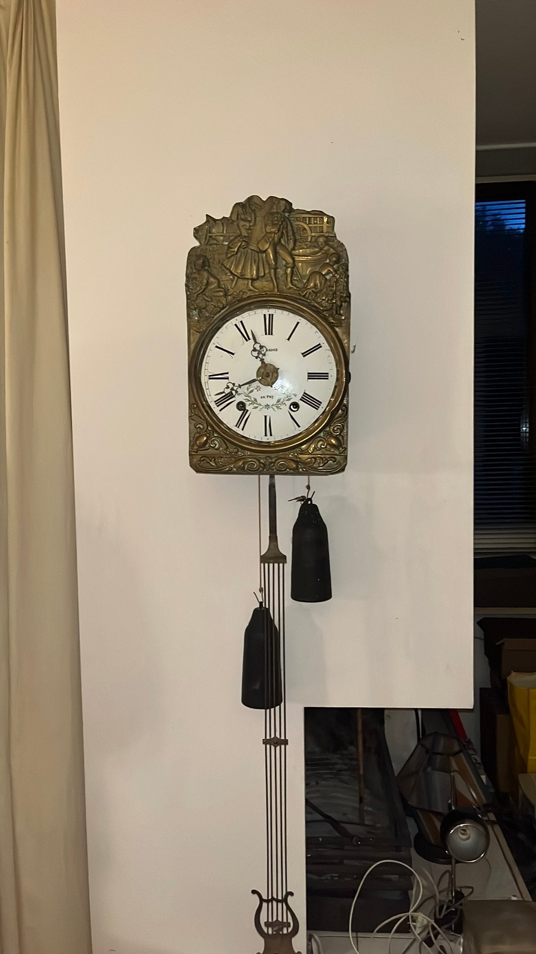 Oude antieke wandklok, Antiek en Kunst, Ophalen