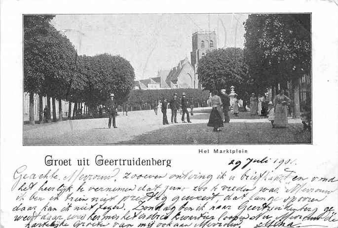 301-285-025 Geertruidenberg Het Marktplein, Verzamelen, Ansichtkaarten | Nederland, Verzenden, Voor 1920, Noord-Brabant