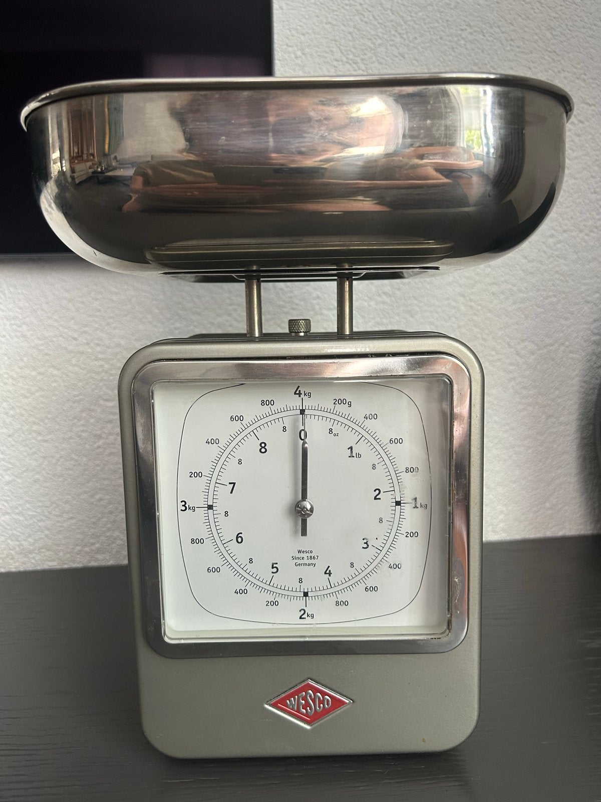 Wesco Keukenweegschaal met Klok - Vintage Design, Witgoed en Apparatuur, Weegschalen, Minder dan 10 kg, Keukenweegschaal, Ophalen of Verzenden