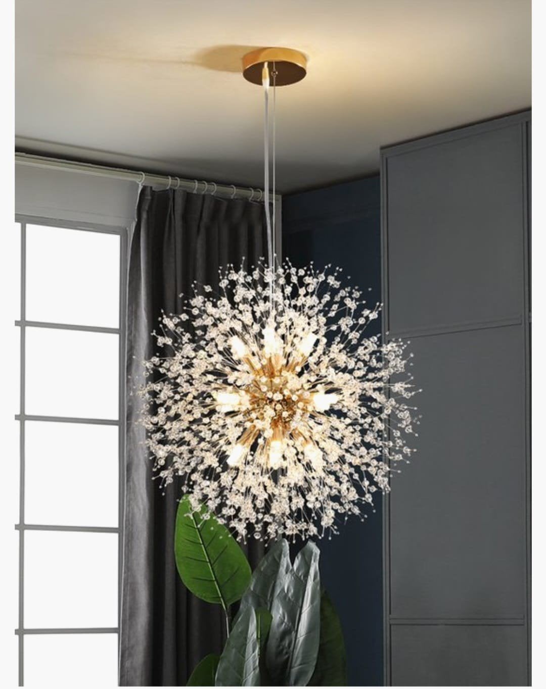 Hanglamp dimbaar 8-Lichts Moderne Kroonluchter - Goud, Huis en Inrichting, Lampen | Hanglampen, Nieuw, Ophalen of Verzenden, Glas