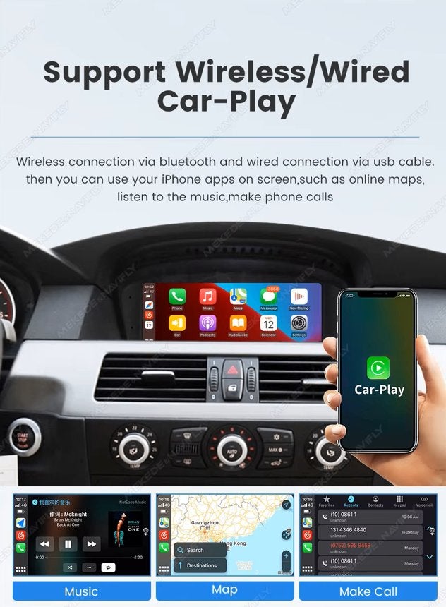 BMW E90 E60 8.8" CarPlay Screen + Installation, Ophalen of Verzenden, Gebruikt