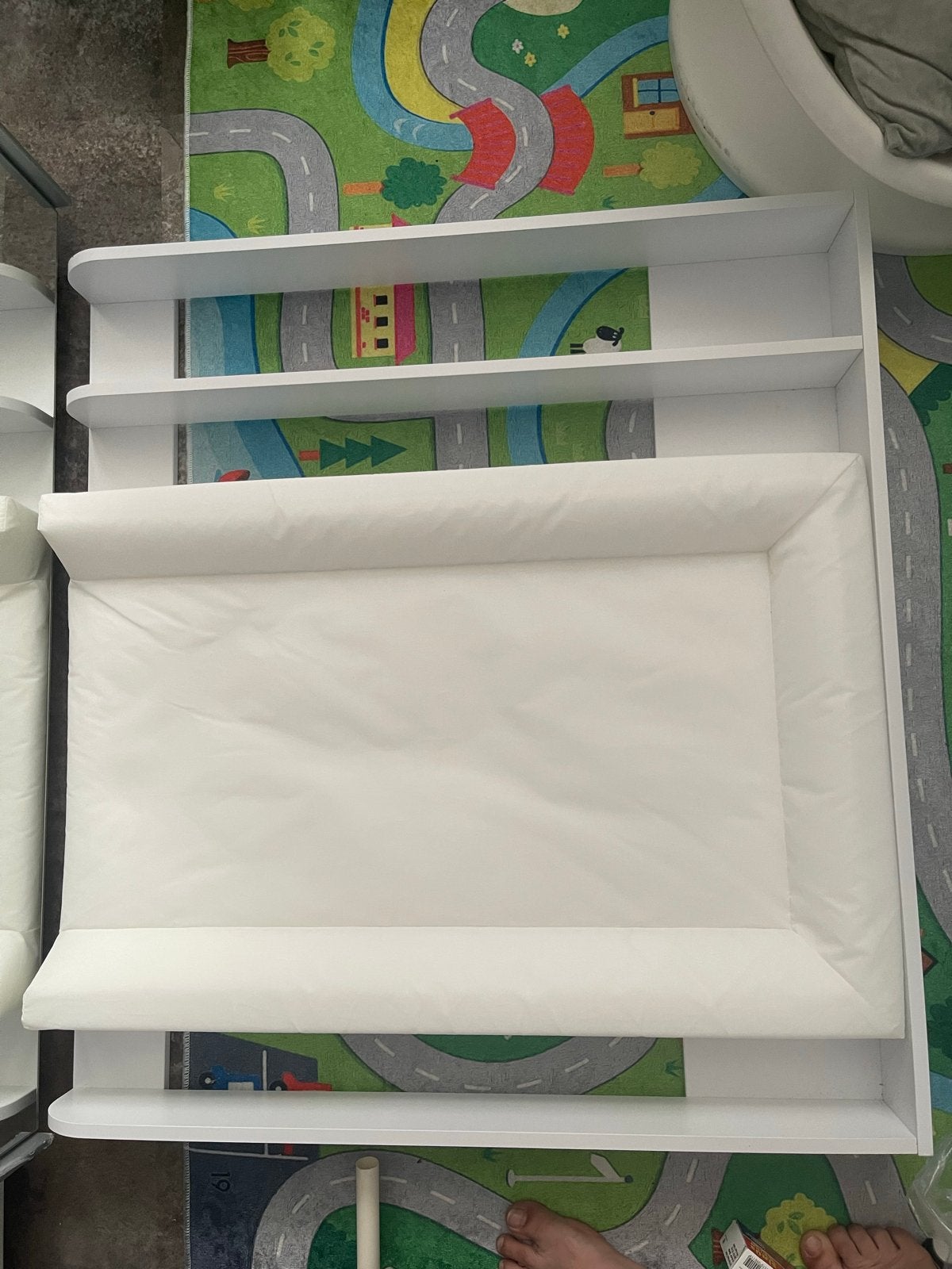 Witte commode opzetstuk met aankleedkussen, 50 tot 70 cm, Zo goed als nieuw, 75 tot 100 cm, Opstaande rand