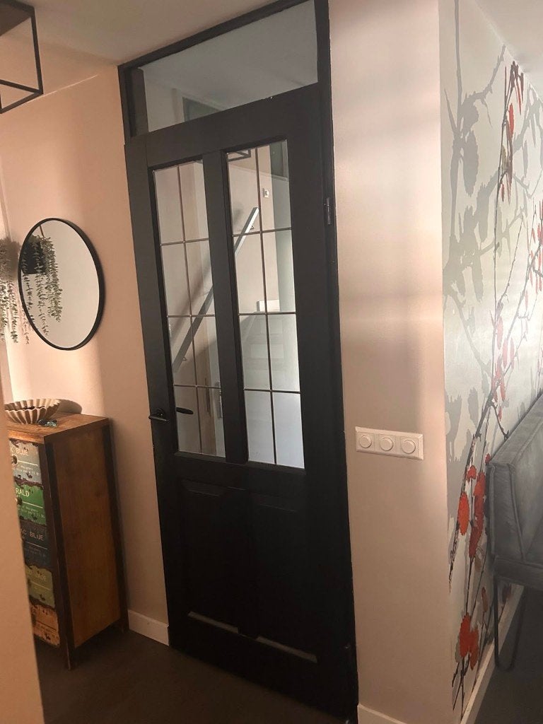 Binnendeur, zwart geschilderd. 83x211,5 opdek, Ophalen, Gebruikt, 80 tot 100 cm, Binnendeur