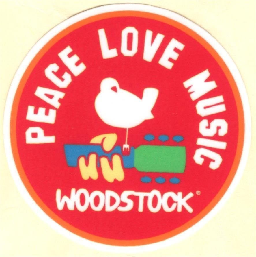 Woodstock Peace Love Music sticker #2, Verzenden, Nieuw, Foto of Kaart