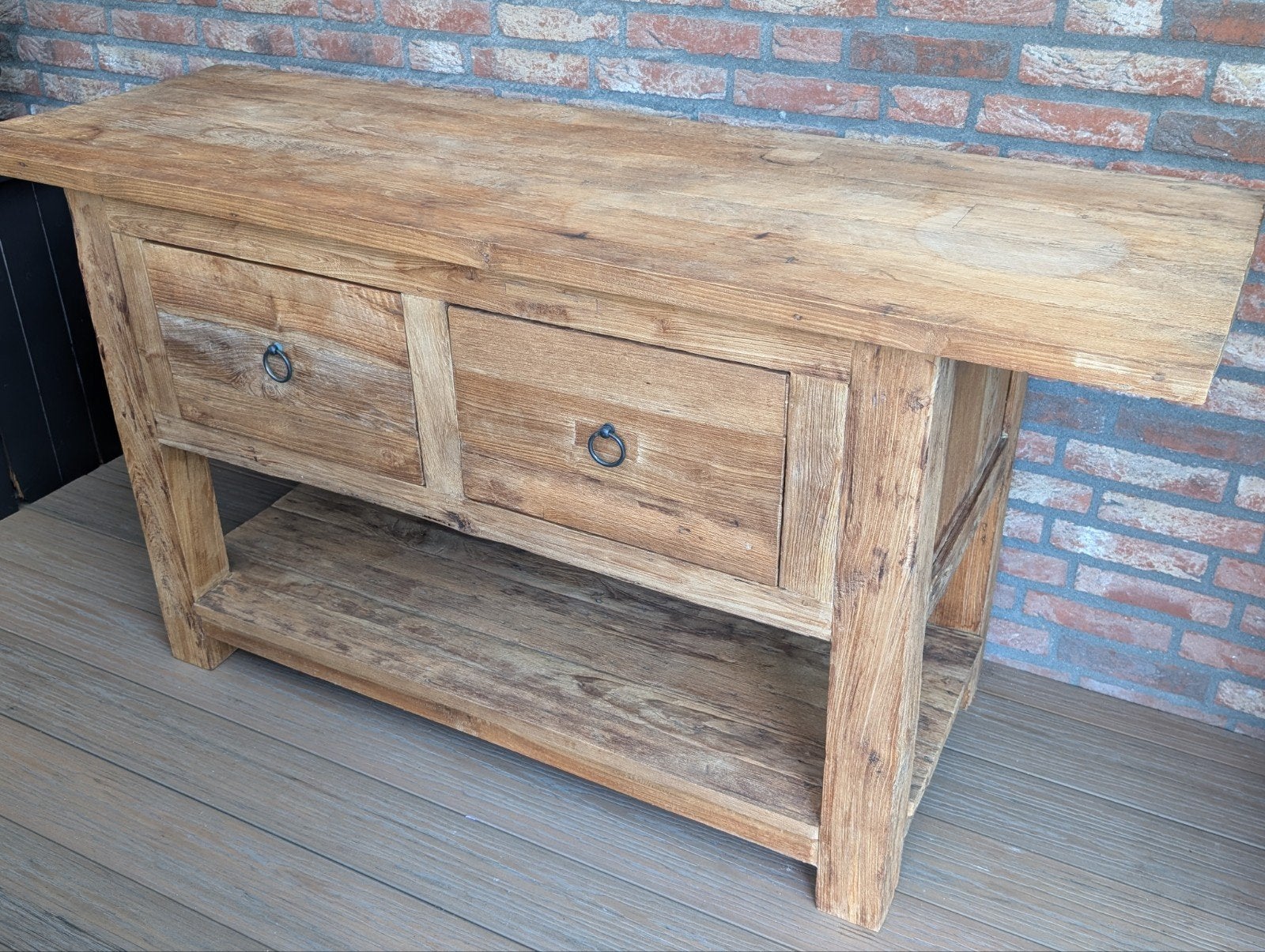Sidetable oud hout., Ophalen, 100 tot 150 cm, 50 tot 100 cm, Zo goed als nieuw