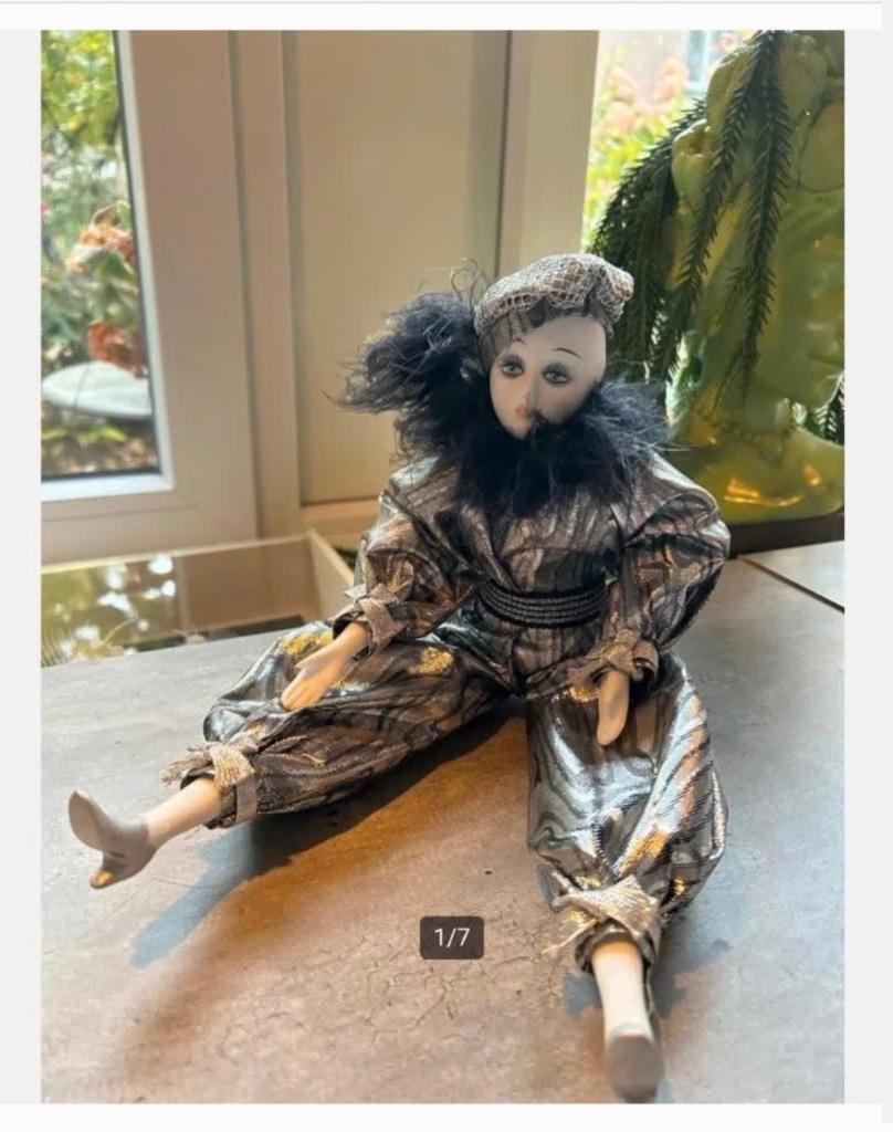 Pierrot Pop - Uniek Beeld, 39 cm, porselein, Nieuw, Ophalen of Verzenden, X, Pop