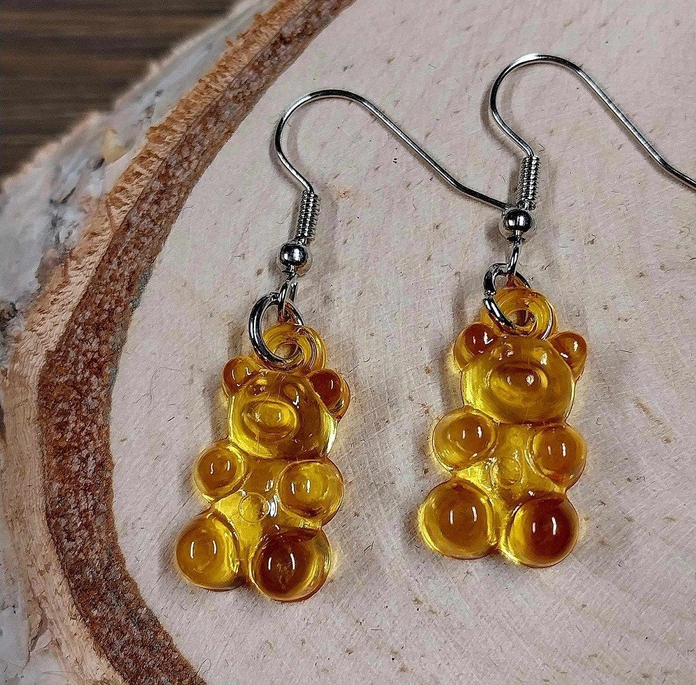 gummy beer oorbellen honing geel, Sieraden, Tassen en Uiterlijk, Oorbellen, Verzenden, Nieuw, Geel, Overige materialen