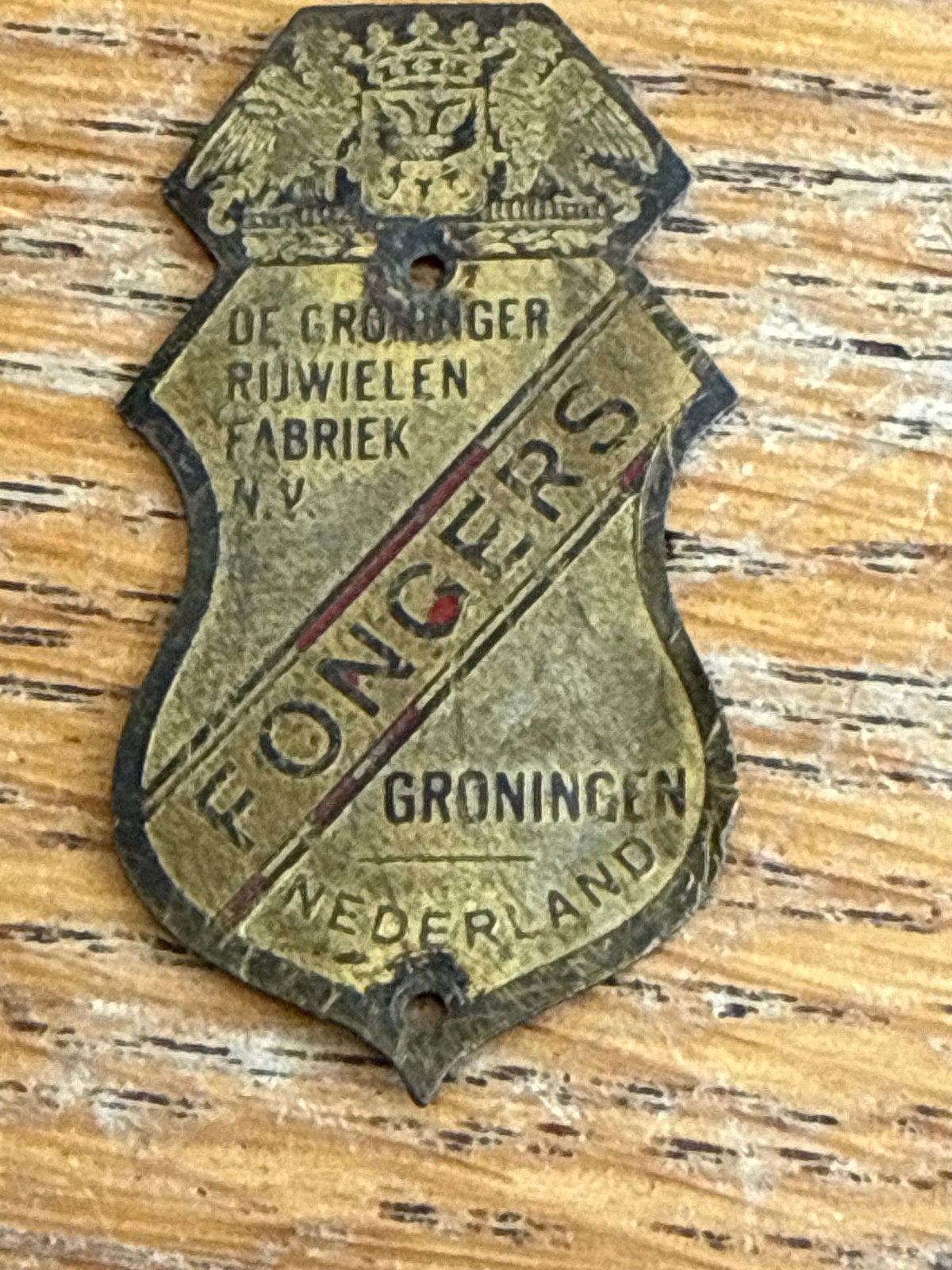 Vintage Fongers fietsplaatje - De Groninger Rijwielen Fabrie, Ophalen of Verzenden, Gebruikt, Motoren