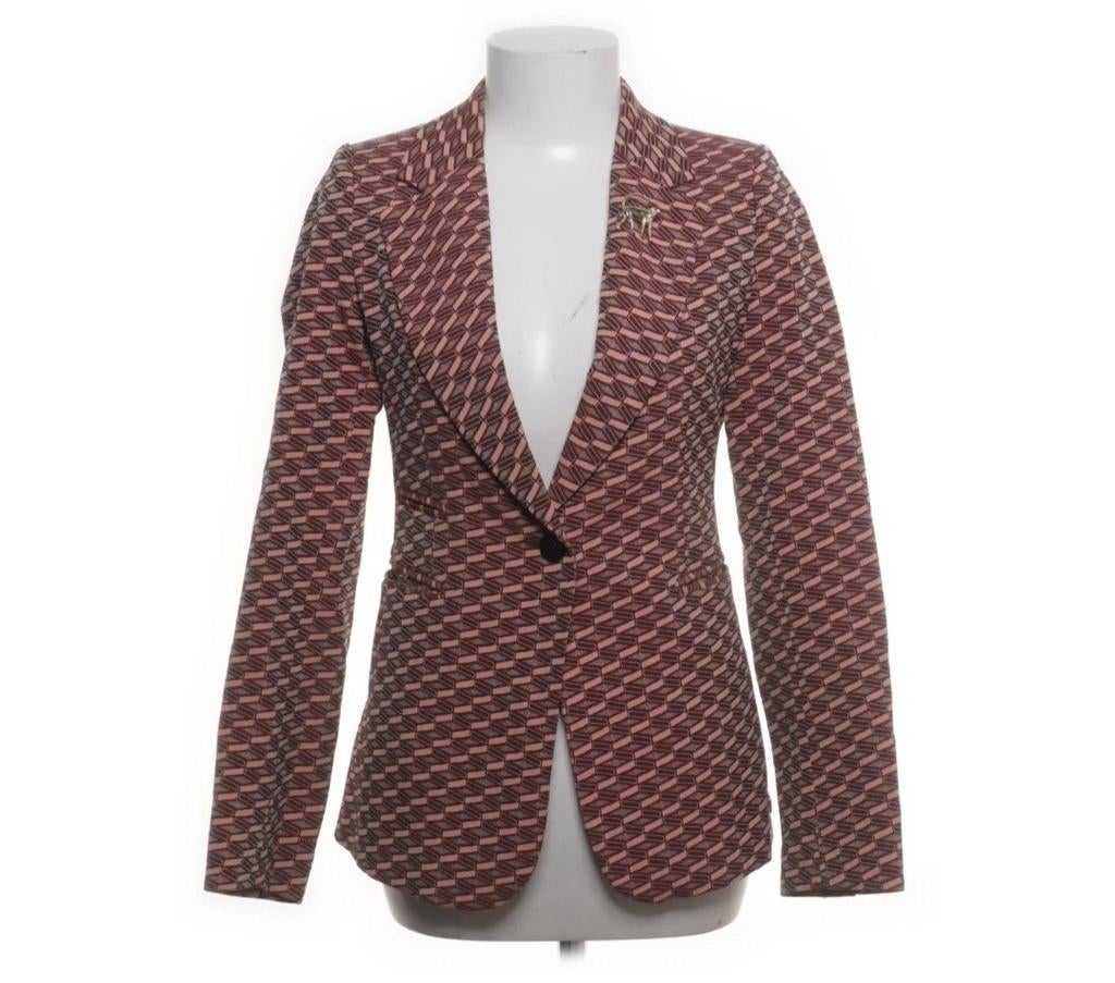 Fabienne Chapot Bordeaux Roze Blazer Grafische Print Maat XS, Verzenden, Zo goed als nieuw, Fabienne Chapot, Jasje