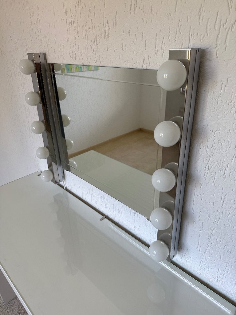 Kaptafel spiegel en lamp Ikea, Ophalen, Minder dan 50 cm, Zo goed als nieuw, Minder dan 100 cm