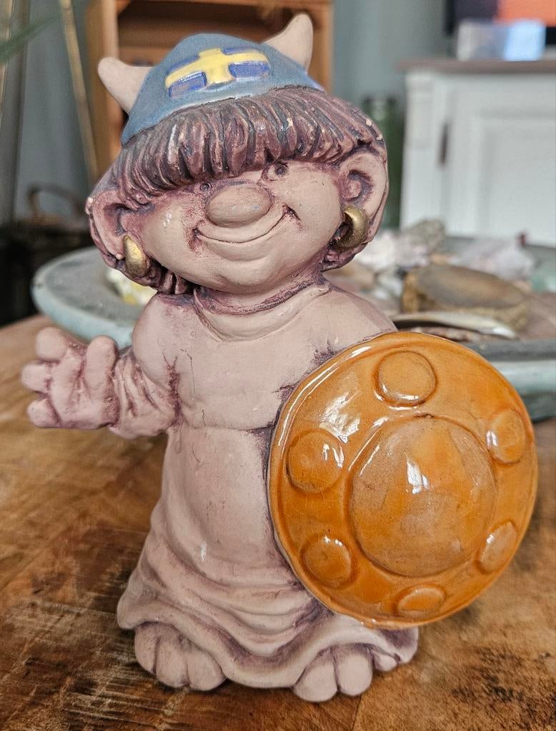 Vintage JIE Gantofta Troll Viking Beeldje Eva Jarenskog, Minder dan 20 cm, Handgemaakt, Ophalen of Verzenden, Steen of Keramiek