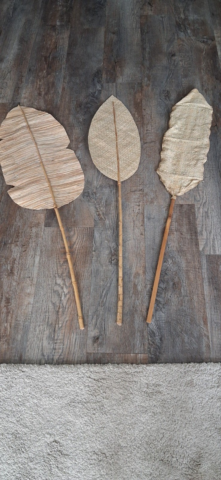Decoratieve palmbladeren set van 3, Ophalen, Beige, Boho, Zo goed als nieuw