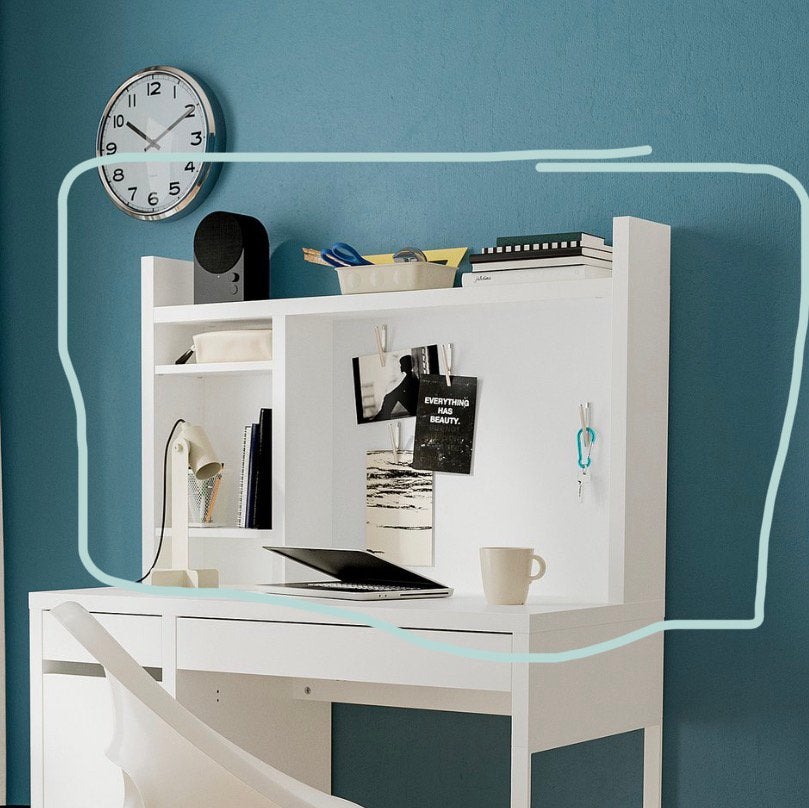 Ikea bureauopbouw Micke wit, Ophalen, Overige typen, Zo goed als nieuw, IKEA