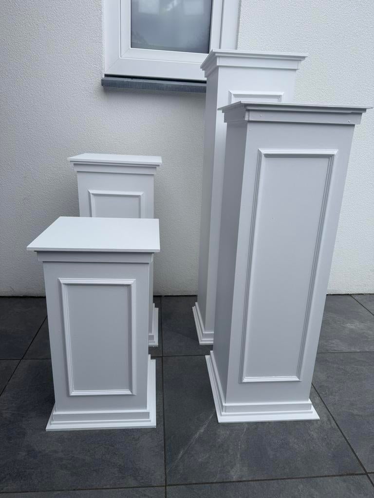 Witte zuilen te huur 60 80 100 120 cm, Ophalen, Zo goed als nieuw, Versiering, Geboorte of Huwelijk