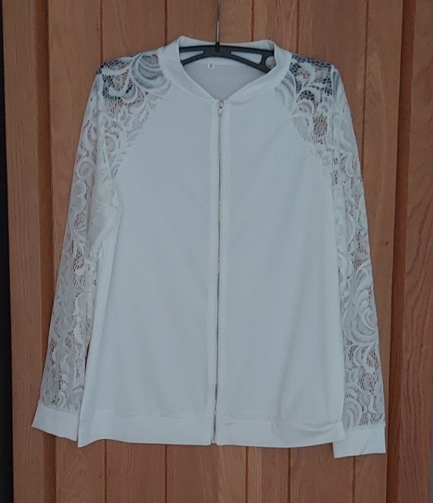 Wit vest met kanten mouwen, maat M, Wit, Ophalen, Maat 38/40 (M), Onbekend