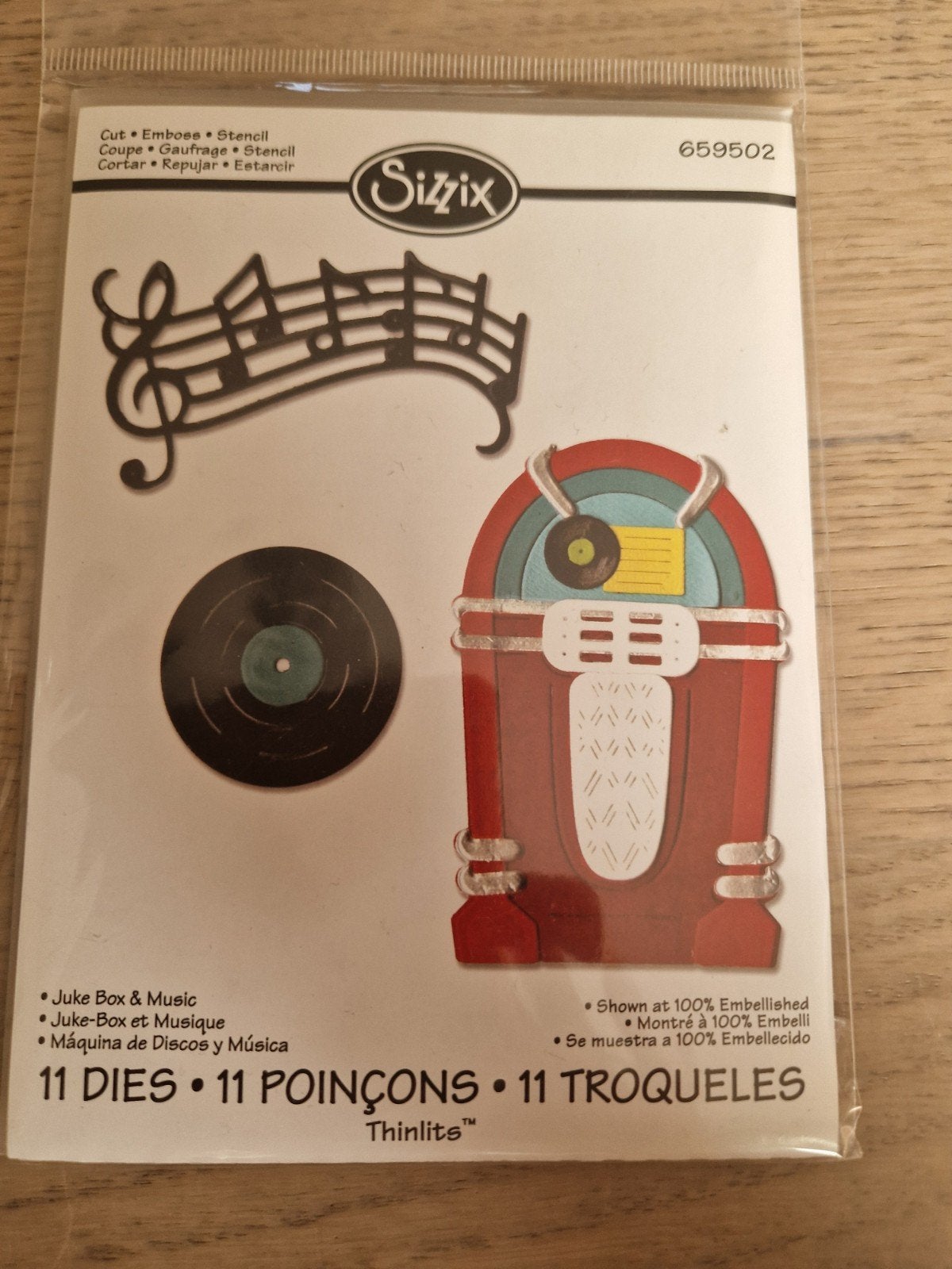 Sizzix Thinlits Jukebox & Muziek Snijmallen - Nieuw, Hobby en Vrije tijd, Kaarten | Zelf maken, Ophalen of Verzenden, Nieuw