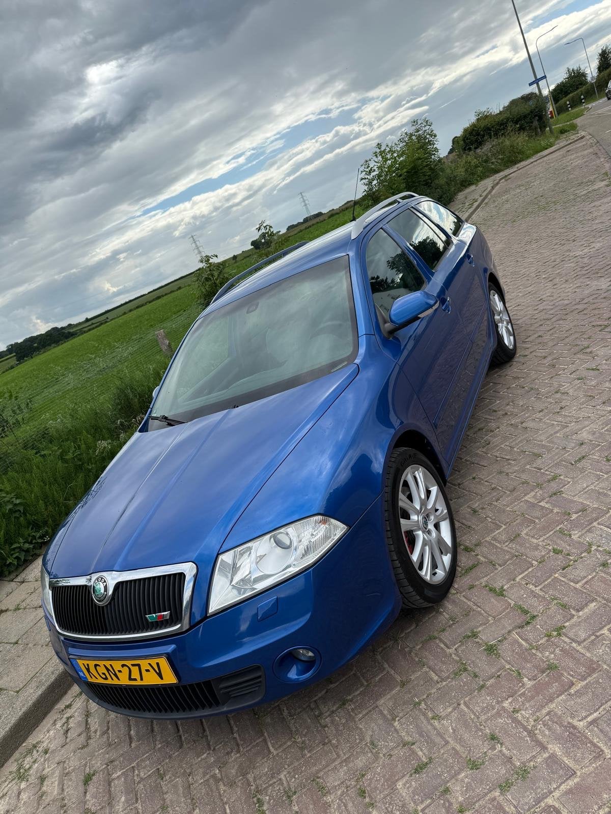 Skoda Octavia 2.0 TDI vRS 125KW Combi 2008 Blauw, Auto's, Voorwielaandrijving, 4 cilinders, Blauw, Stationwagon