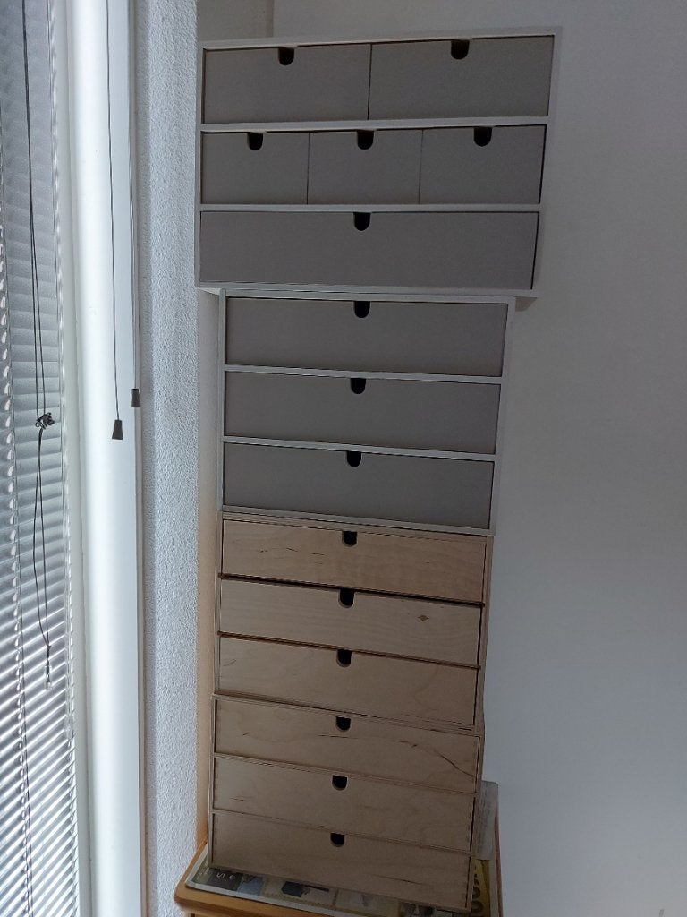 Vintage 2 x 3 ladenkastje - Ideaal voor administratie - A4, Huis en Inrichting, Kasten | Ladekasten, Ophalen, 5 laden of meer