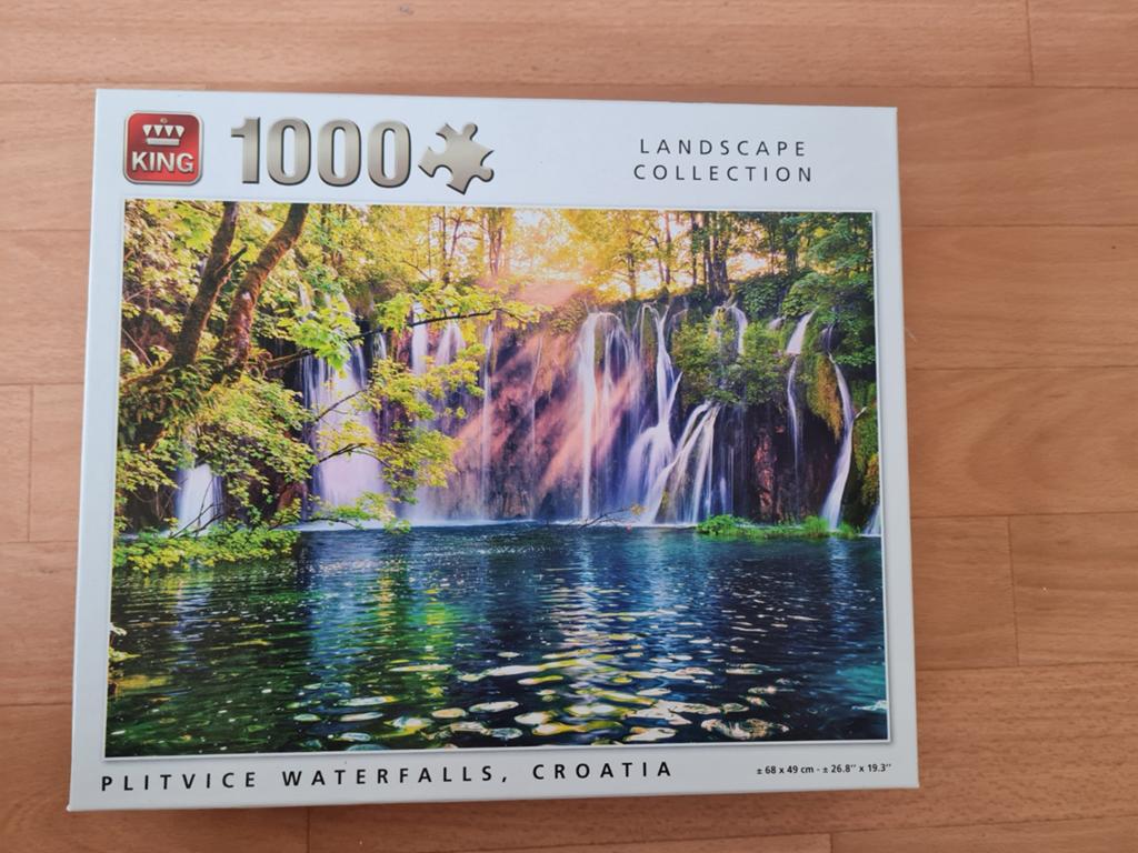 King Legpuzzel 1000 stukjes Plitvice Watervallen, Ophalen of Verzenden, 500 t/m 1500 stukjes, Zo goed als nieuw, Legpuzzel