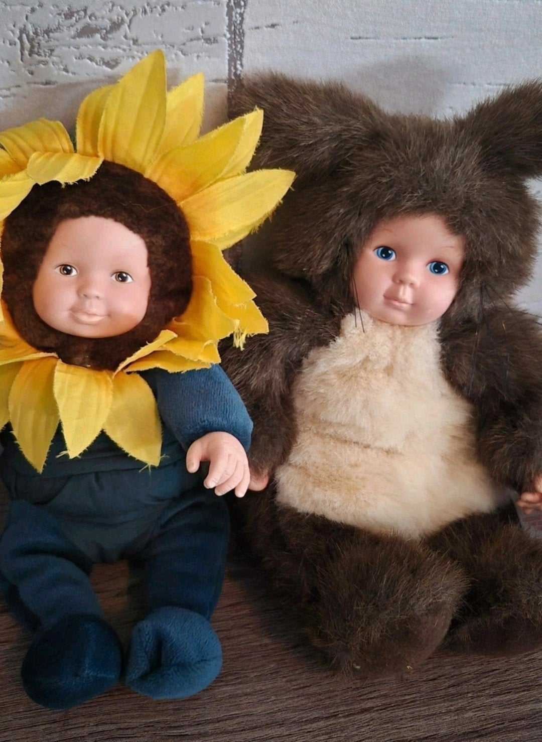 Anna Geddes Poppen: Eekhoorn en Zonnebloem, Ophalen of Verzenden, Gebruikt, Babypop
