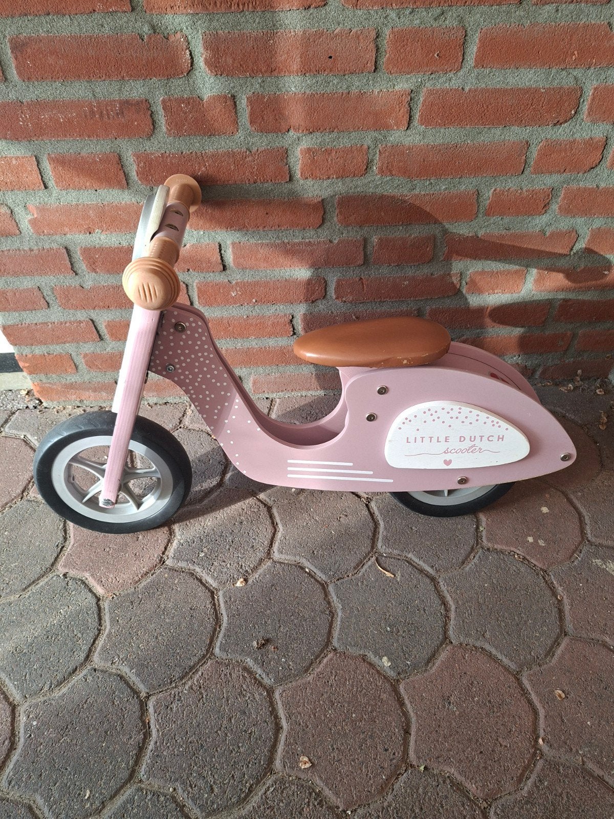 Little Dutch Houten Scooter Loopfiets Roze, Ophalen, Gebruikt, Loopfiets