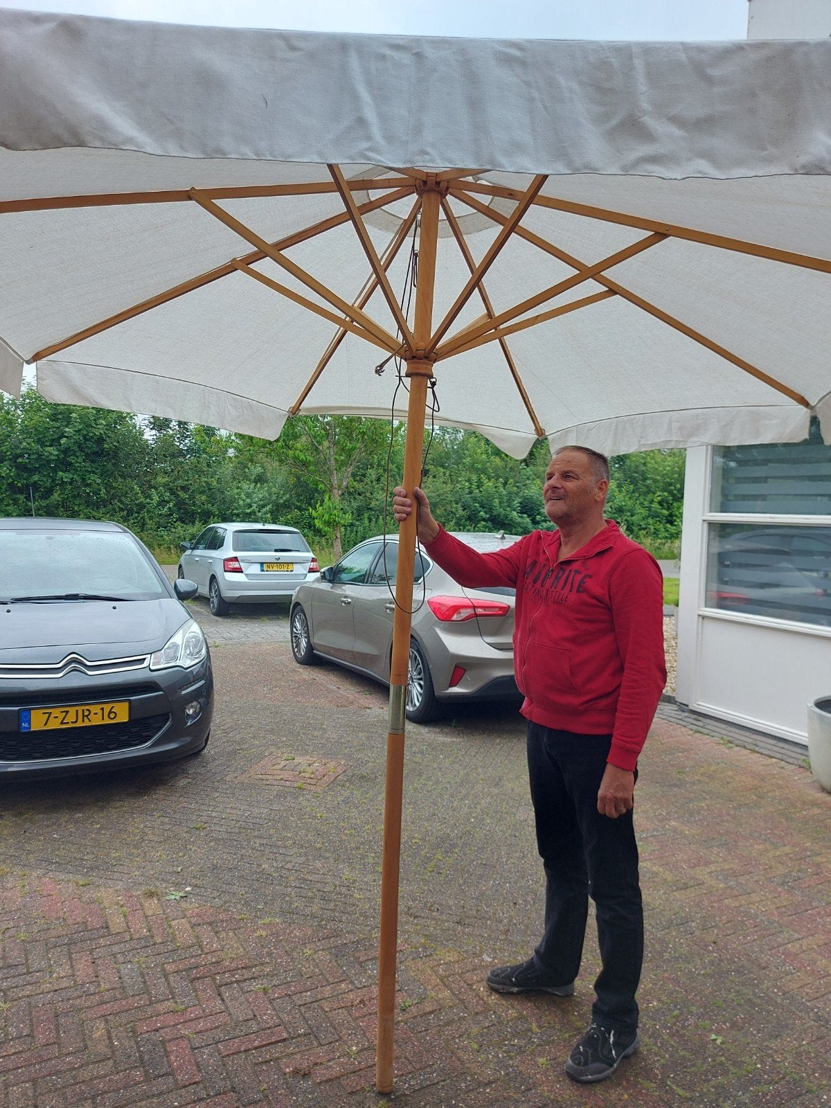 Parasol 3m doorsnee, Ophalen, Gebruikt
