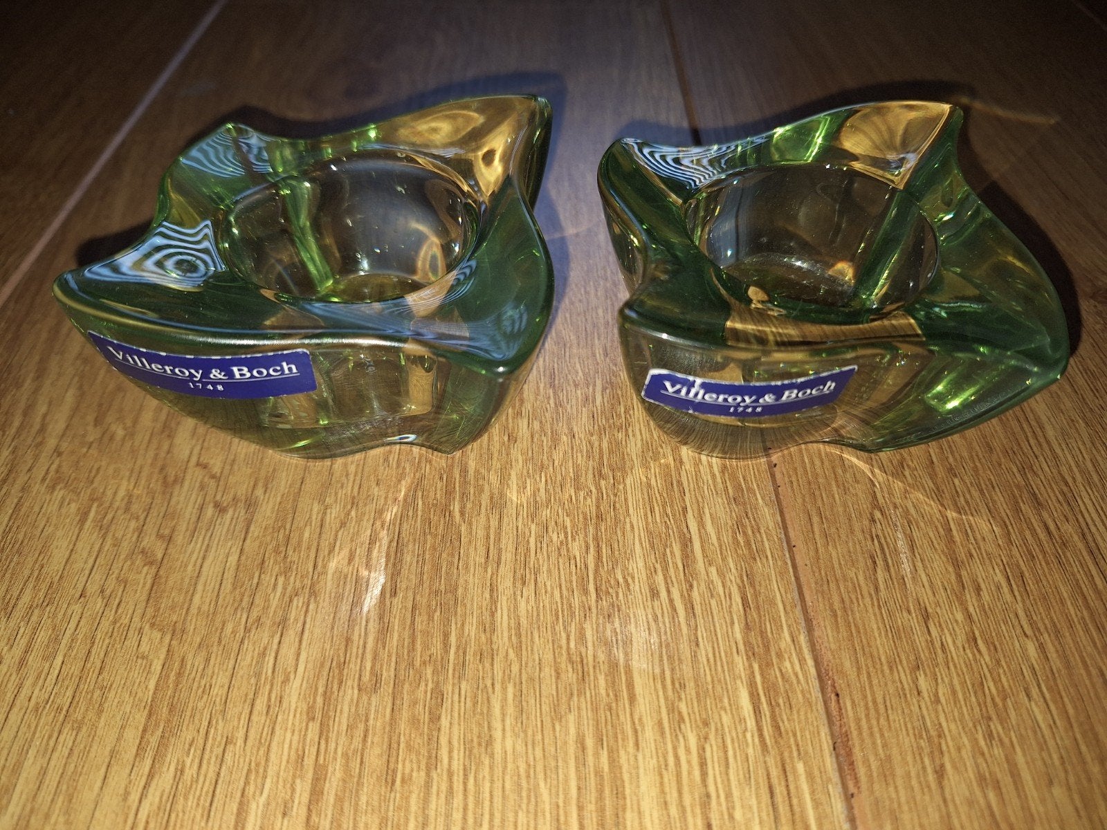 2x Villeroy & Boch waxinelichthouders. Groen. New Wave., Waxinelichthouder, Ophalen of Verzenden, Villeroy & Boch, Groen