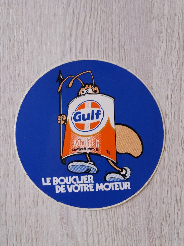 sticker Gulf LE BOUCLIER DE VOTRE MOTEUR, Verzamelen, Ophalen of Verzenden, Zo goed als nieuw, Merk